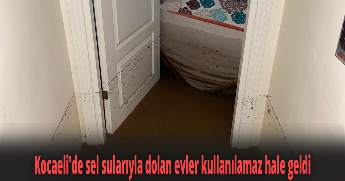 Kocaeli'de sel sularıyla dolan evler kullanılamaz hale geldi