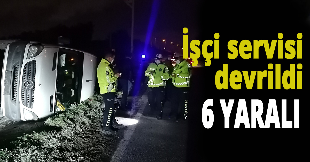 İşçi servisi devrildi