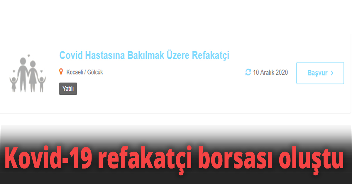 Kovid-19 hastası için refakatçi ilanı!