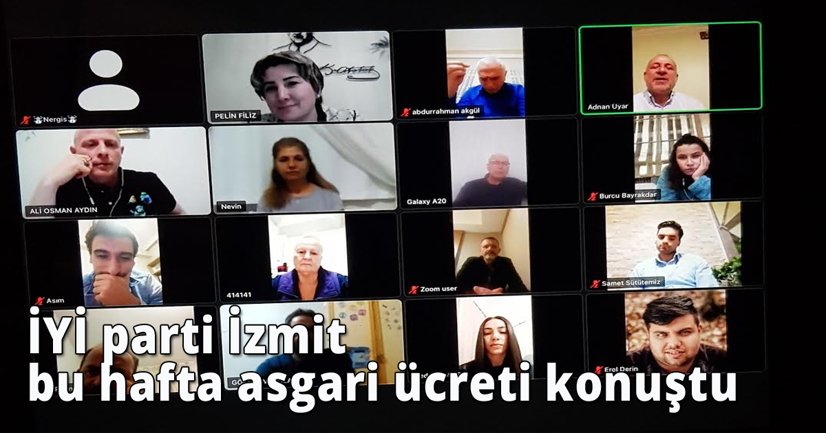 İYİ parti İzmit  bu hafta asgari ücreti konuştu