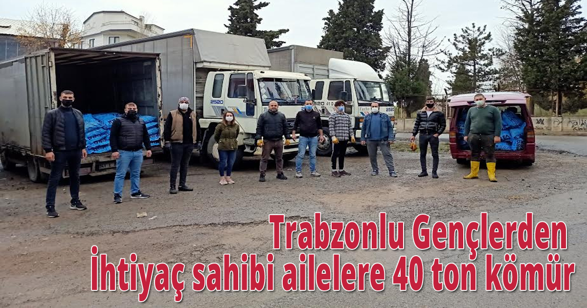Trabzonlu Gençlerden İhtiyaç sahibi ailelere 40 ton kömür