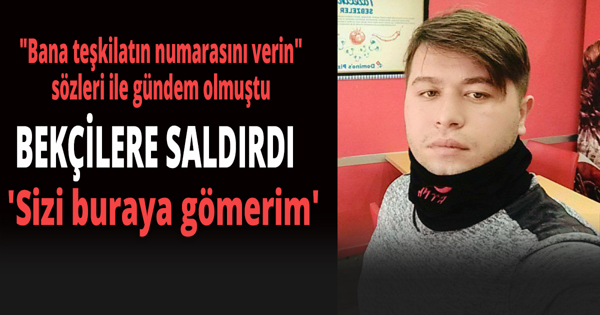 O kurye bekçilere saldırdı