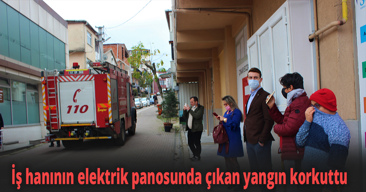 İş hanının elektrik panosunda çıkan yangın korkuttu