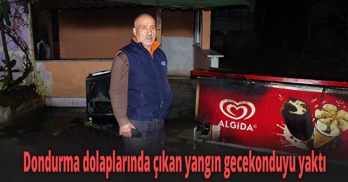 Dondurma dolaplarında çıkan yangın gecekonduyu yaktı