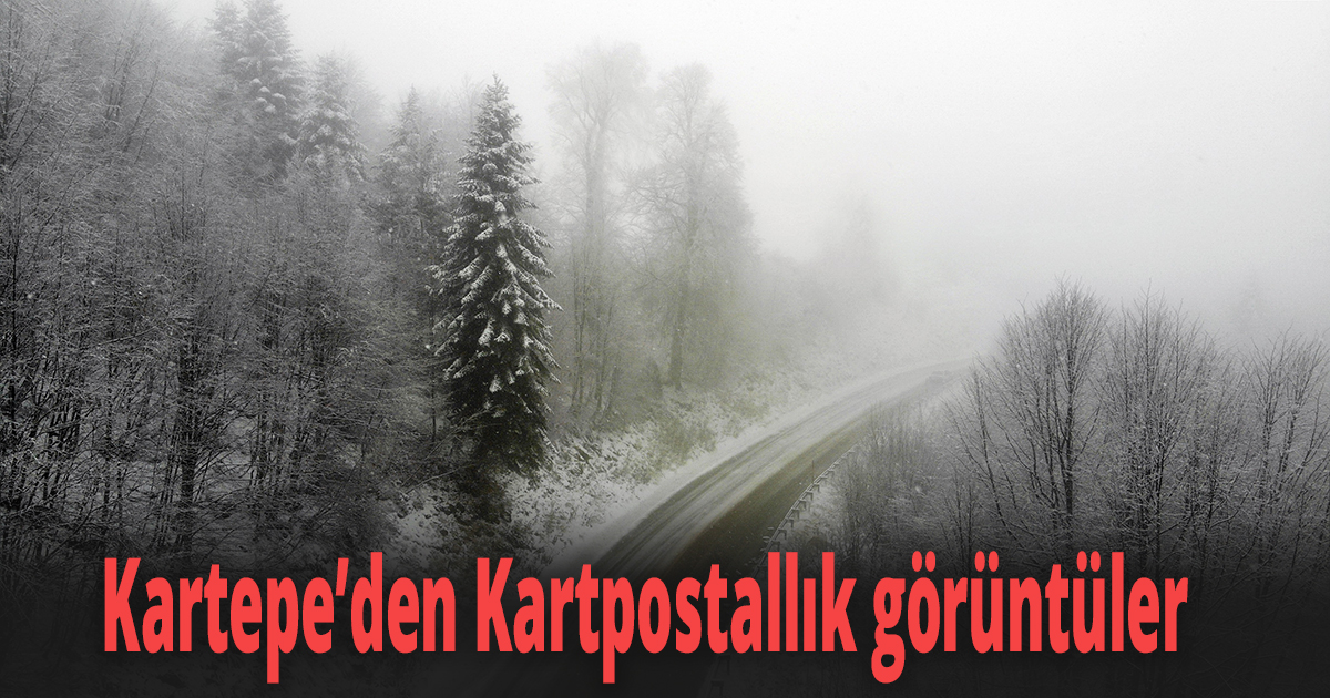 Beyaza bürünen Kartepe’nin yüksek bölgeleri havadan görüntülendi