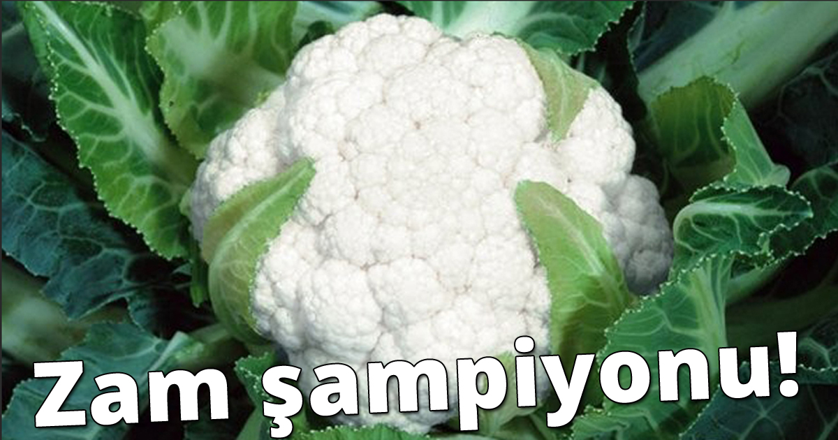 Karnıbahar zam şampiyonu oldu