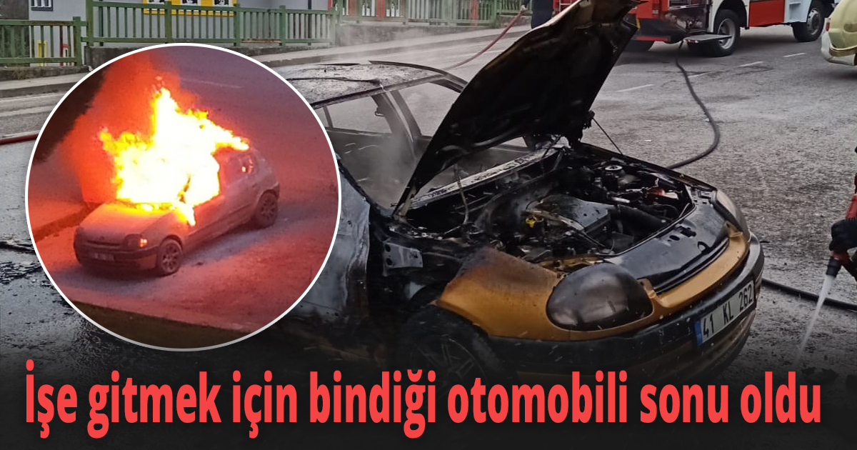 İşe gitmek için bindiği otomobili sonu oldu