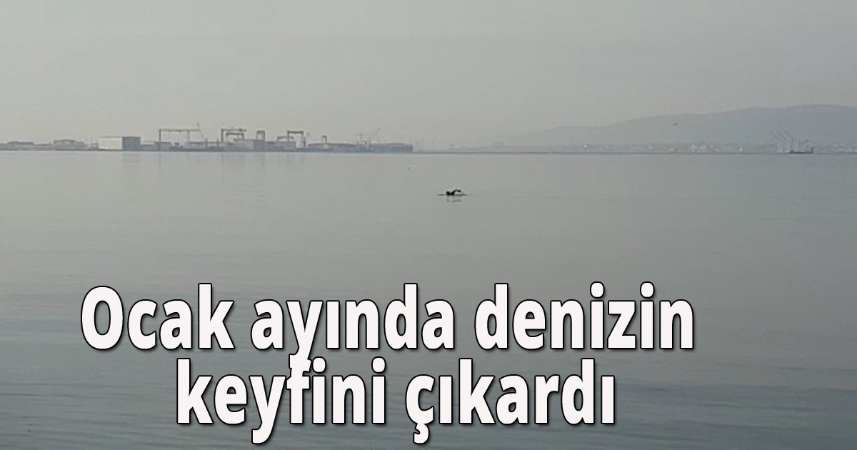 Ocak ayında denizin keyfini çıkardı