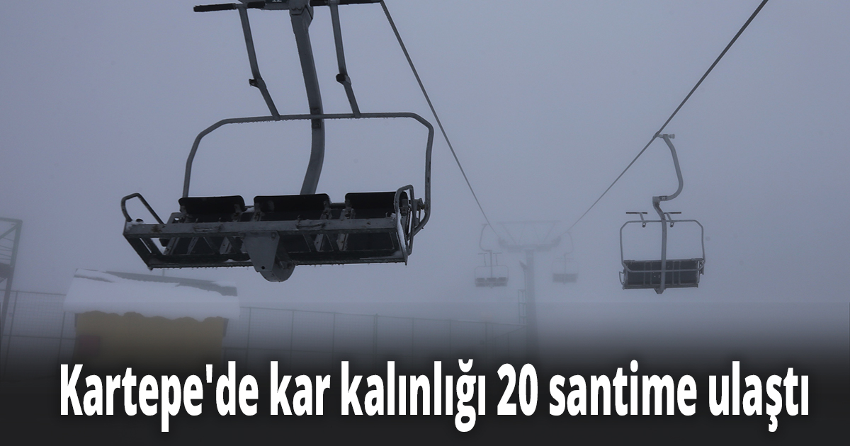 Kartepe'de kar kalınlığı 20 santime ulaştı