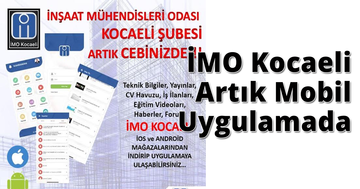 İMO Kocaeli Artık Mobil Uygulamada