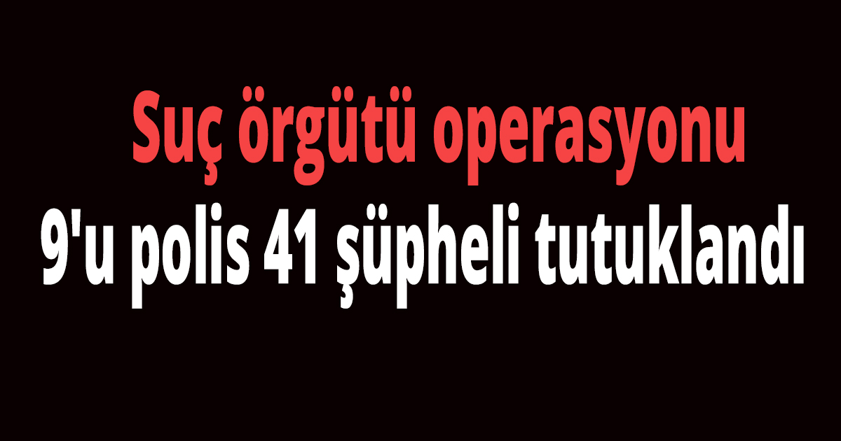 Suç örgütü operasyonu