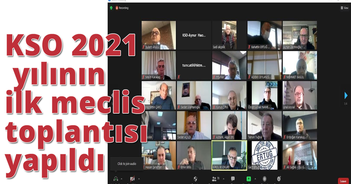 Kocaeli Sanayi Odası'nda  2021 yılının ilk meclis toplantısı yapıldı