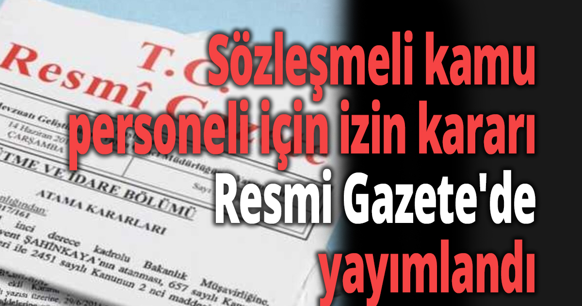 Resmi Gazete'de yayımlandı: