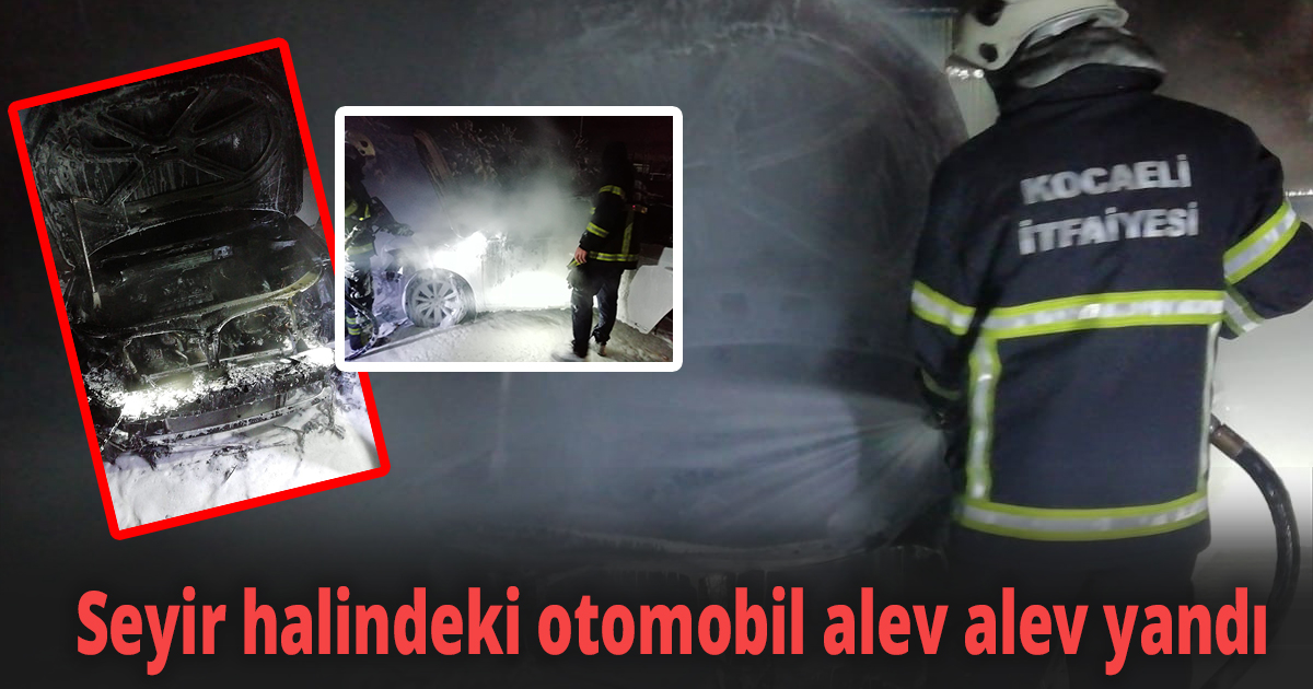 Seyir halindeki otomobil alev alev yandı
