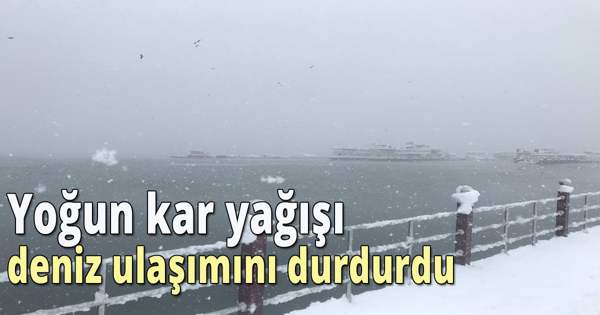Yoğun kar yağışı deniz ulaşımını durdurdu
