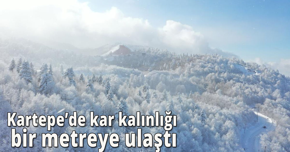 Kartepe’de kar kalınlığı bir metreye ulaştı