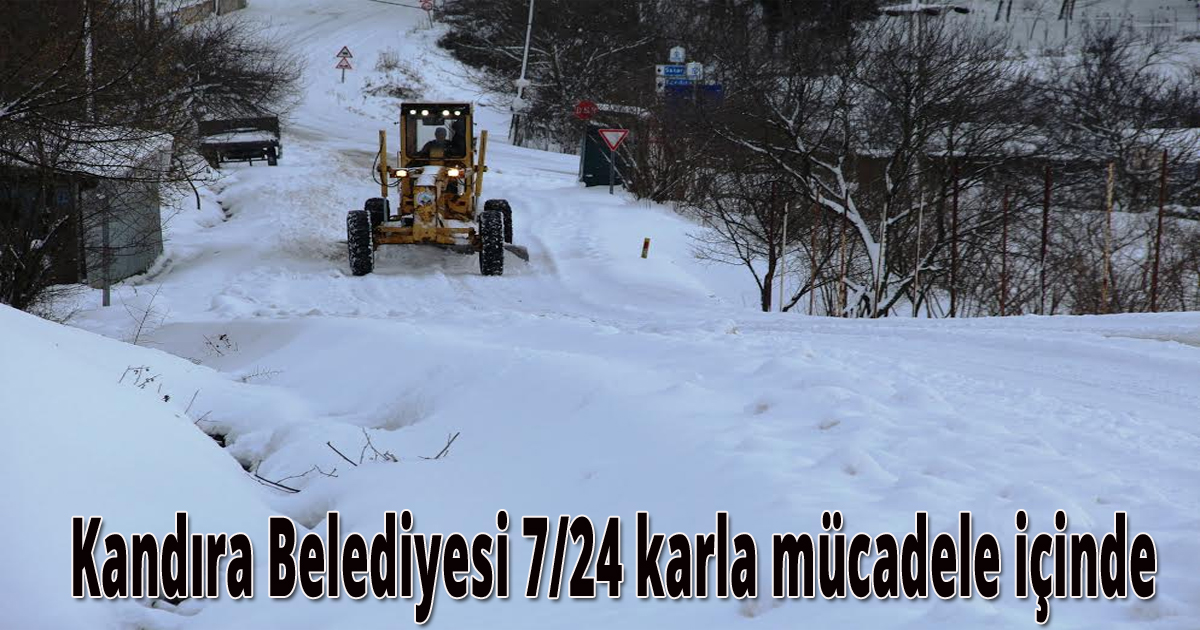 Kandıra Belediyesi 7/24 karla mücadele içinde 