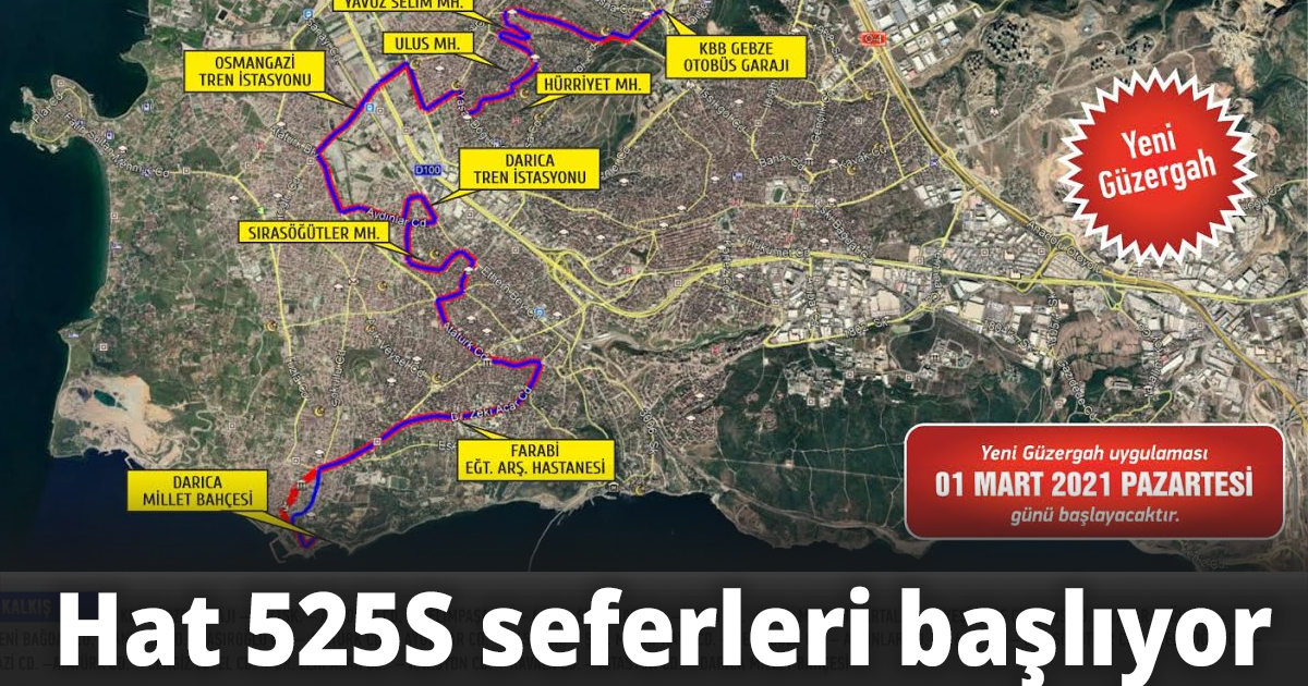 Hat 525S seferleri başlıyor