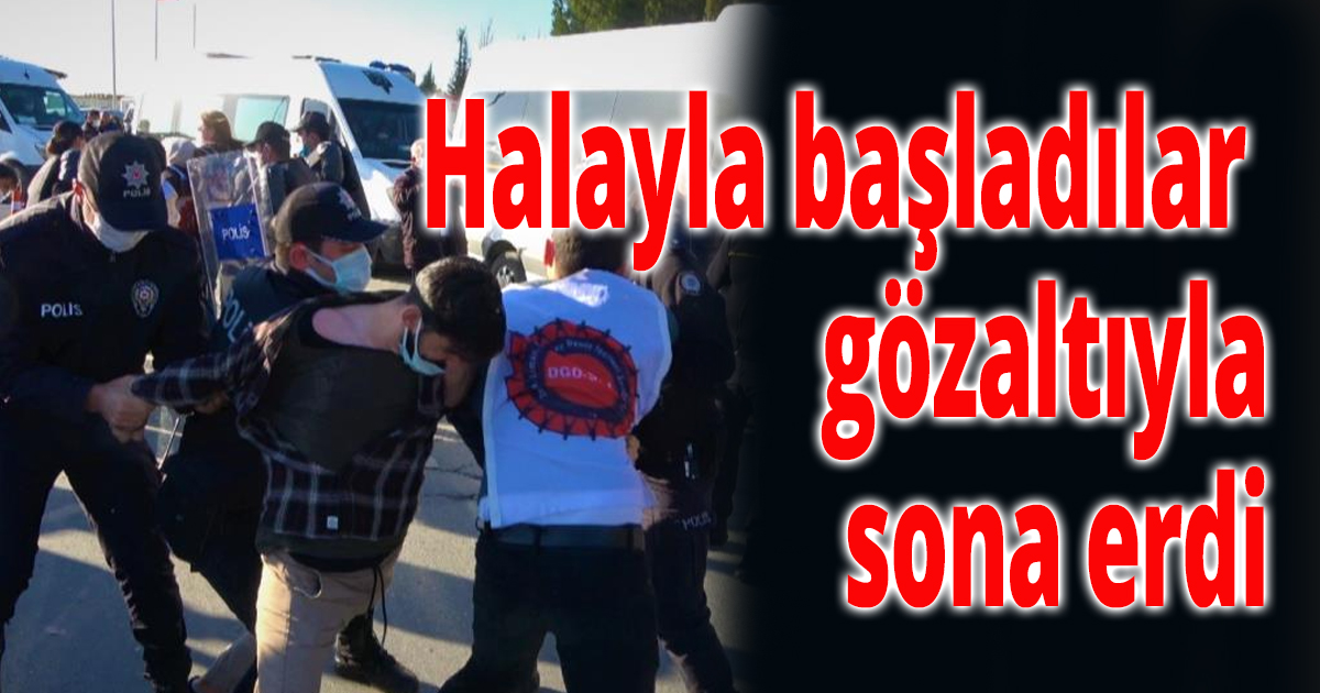 Yolu kapatan işçilere polis müdahale etti