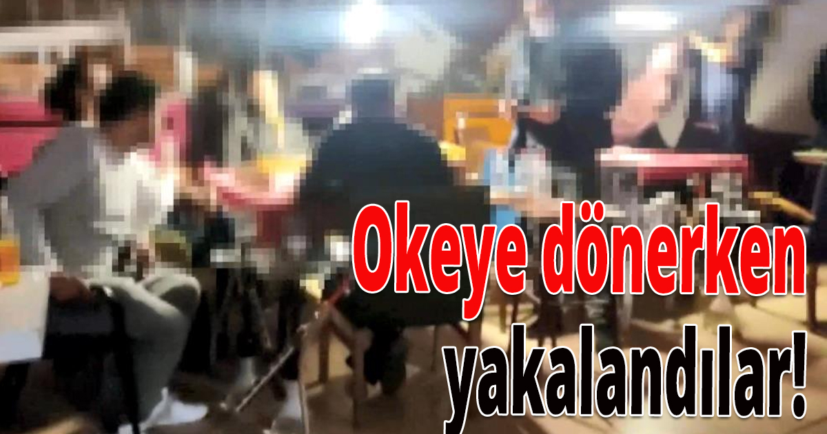Kafe içinde nargile ile okey keyfi yapanlar baskında yakalandı