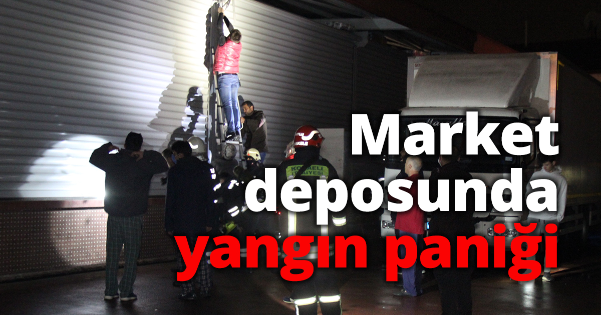 Market deposunda yangın paniği