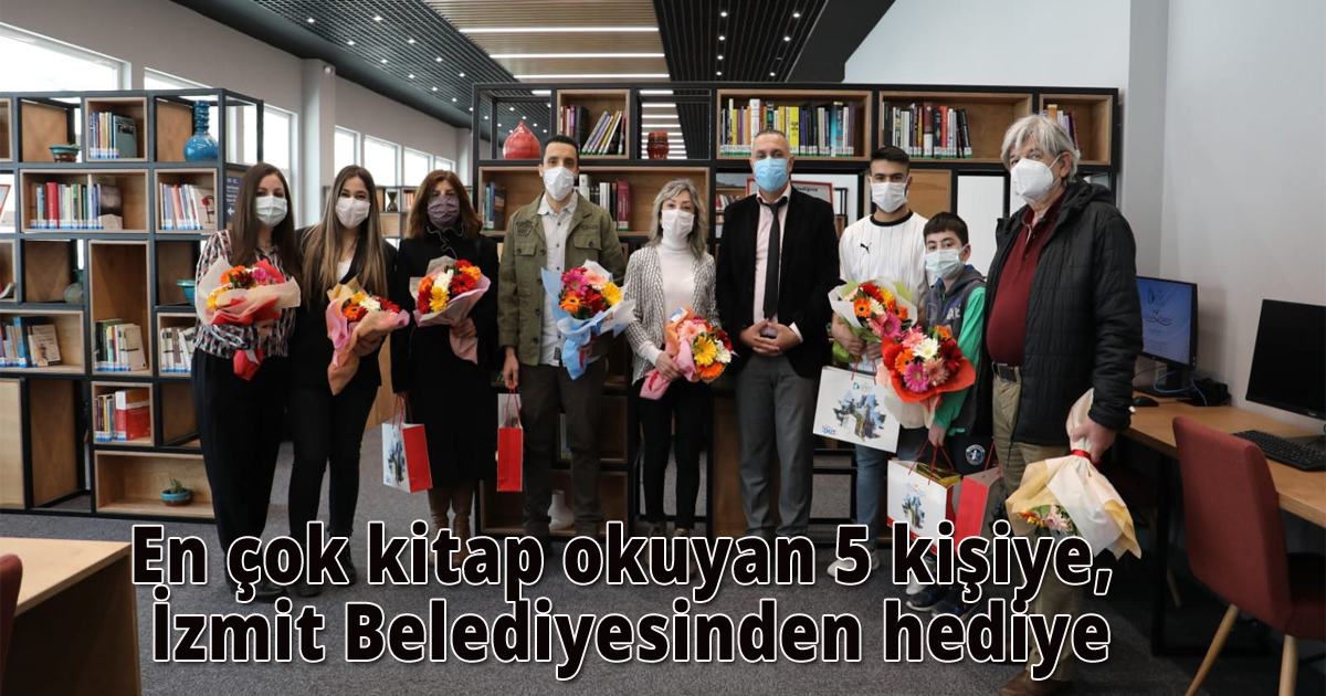 En çok kitap okuyan 5 kişiye, İzmit Belediyesinden hediye