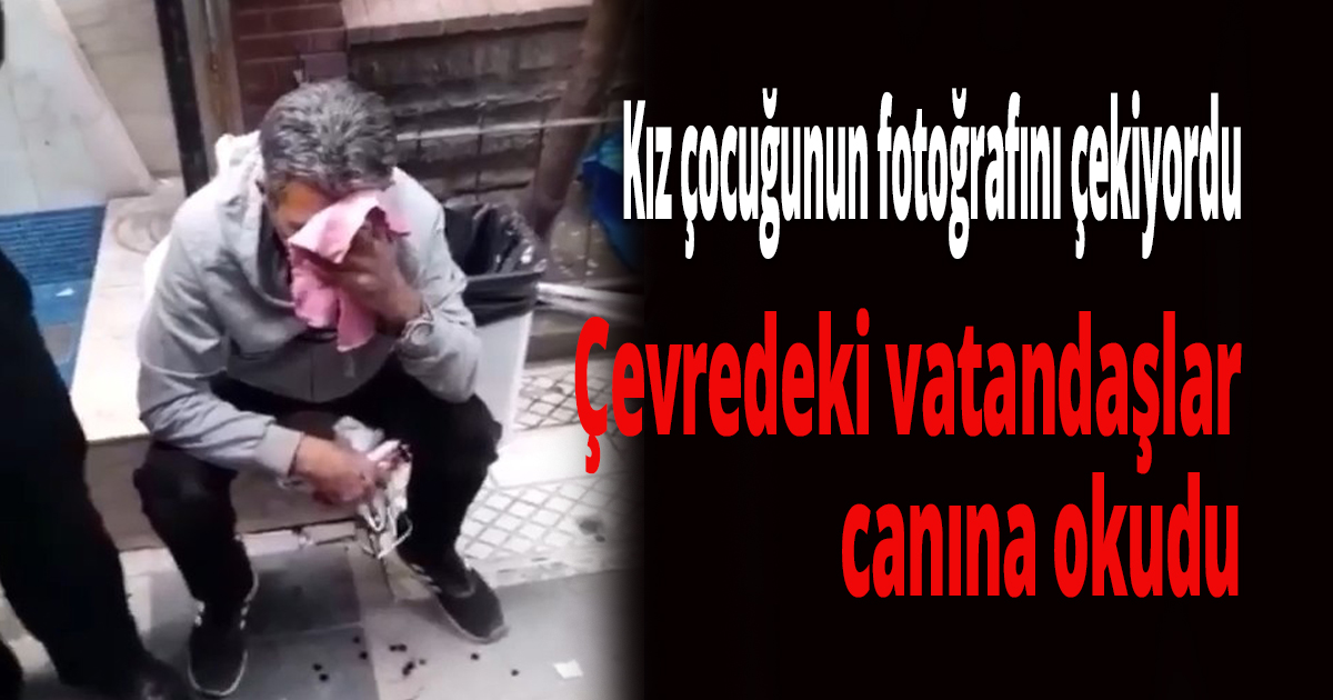 Kız çocuğunun fotoğrafını çekiyordu