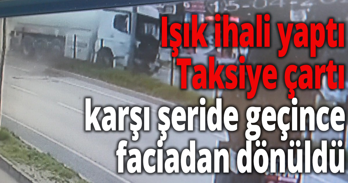 Kırmızı ışık ihlali yapan tanker taksiyi parçaladı