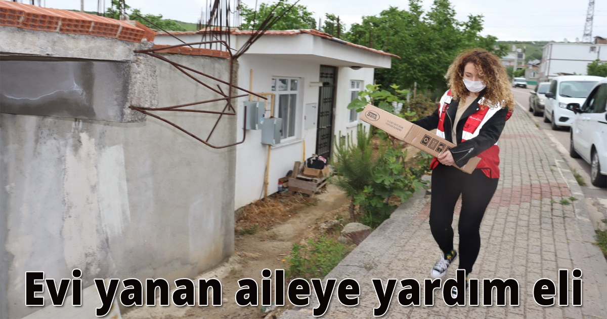 Evi yanan aileye yardım eli