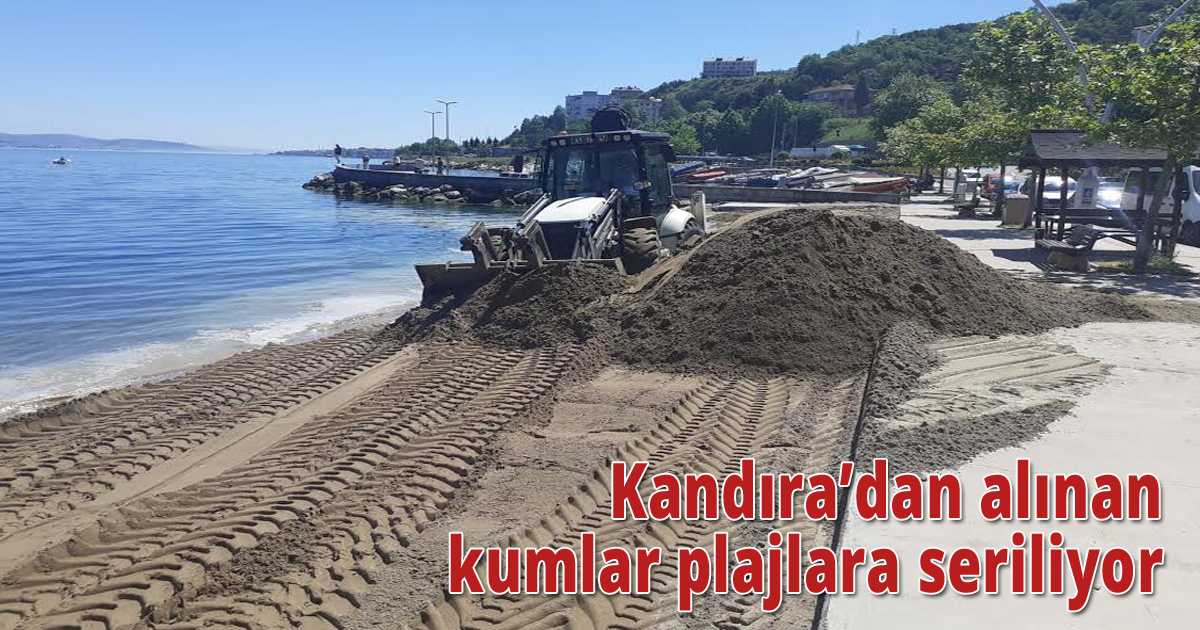  Kandıra’dan alınan kumlar plajlara seriliyor