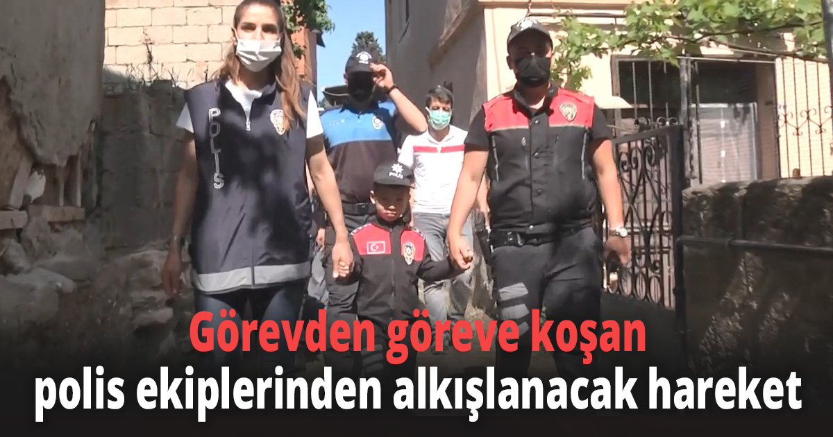 Görevden göreve koşan polis ekiplerinden alkışlanacak hareket