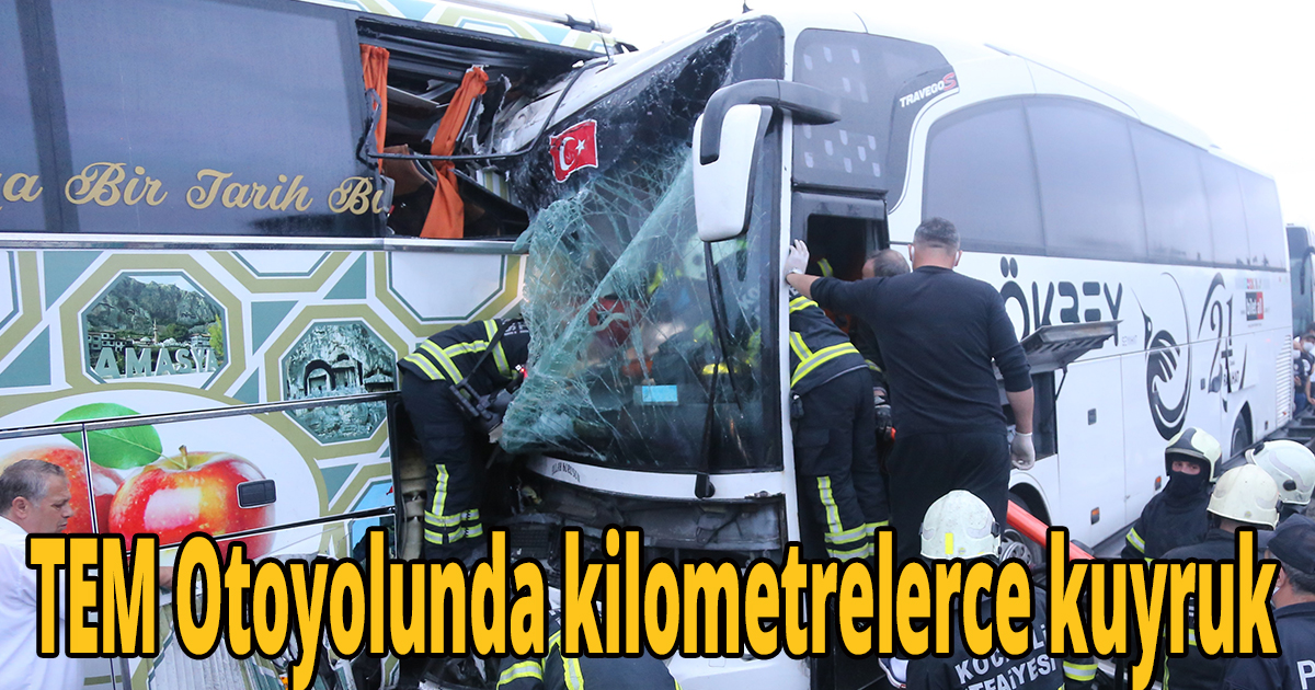 TEM Otoyolu trafiğe kapatıldı, kilometrelerce kuyruk oluştu