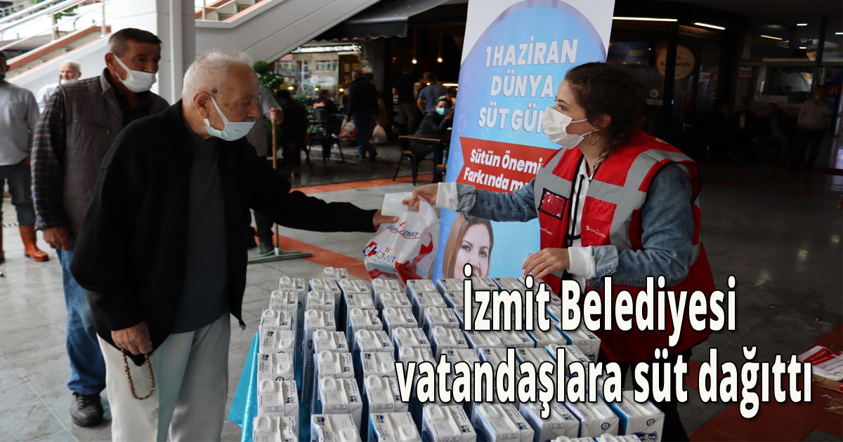 İzmit Belediyesi vatandaşlara süt dağıttı