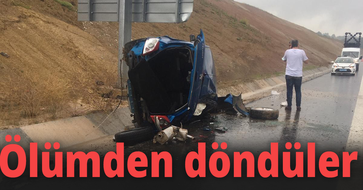  Direksiyon hakimiyetini kaybedince takla attı