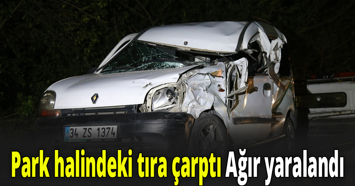 Park halindeki tıra çarptı