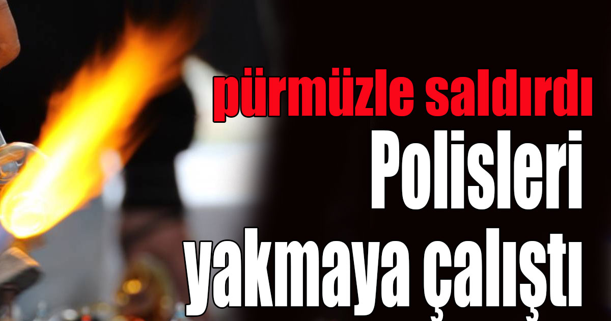 Polislere pürmüzle saldırdı
