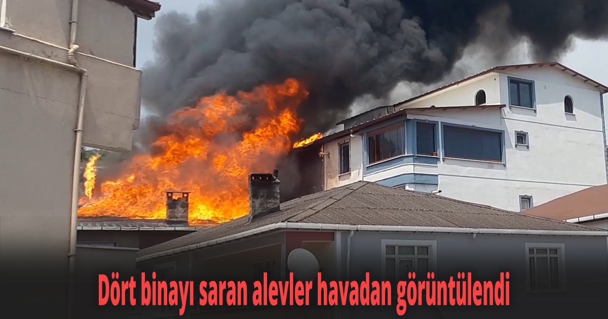 Çatı katında başlayan yangın 3 binaya daha sıçradı