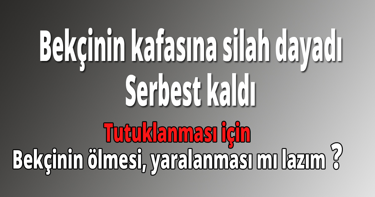 Bekçinin kafasına silah dayadı