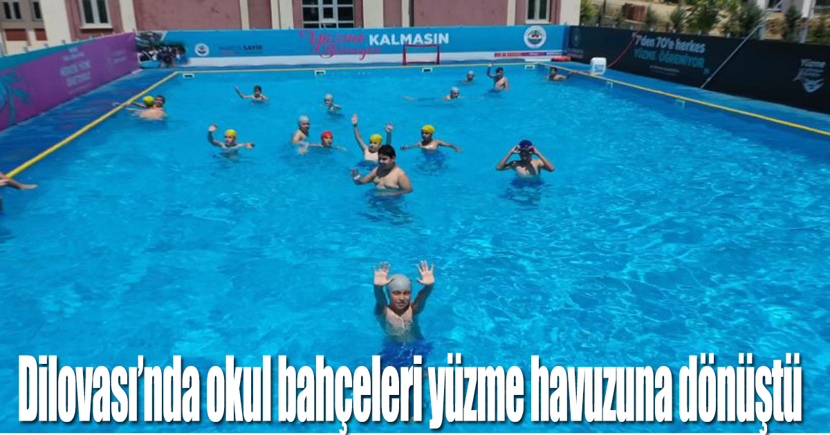  Dilovası’nda okul bahçeleri yüzme havuzuna dönüştü 