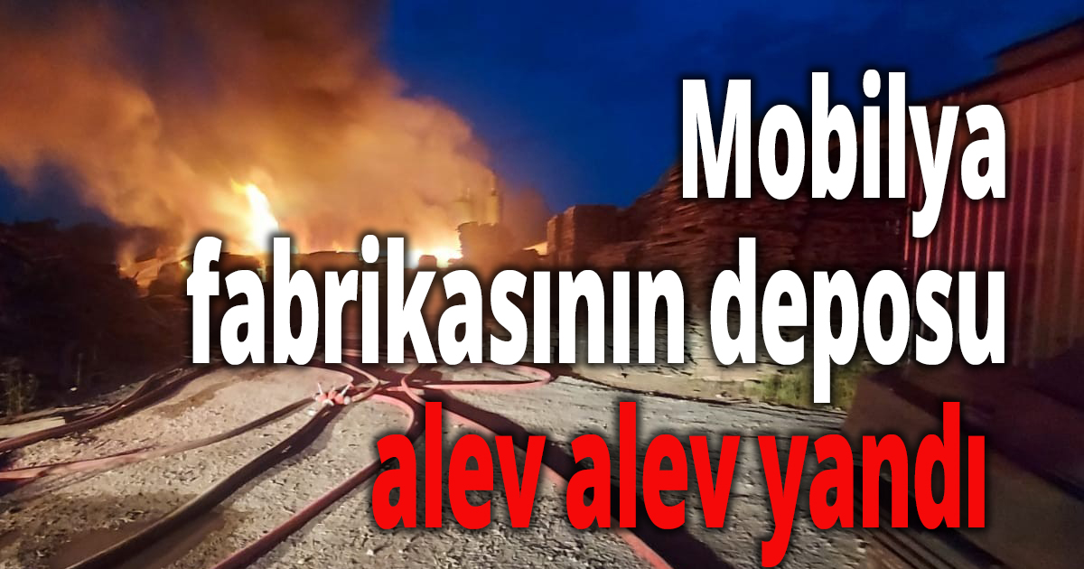 Mobilya fabrikasının deposu alev alev yandı
