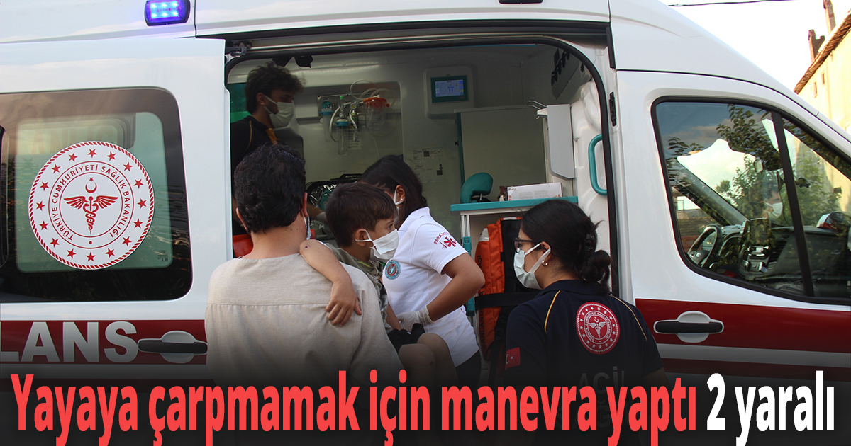 Yayaya çarpmamak için manevra yaptı