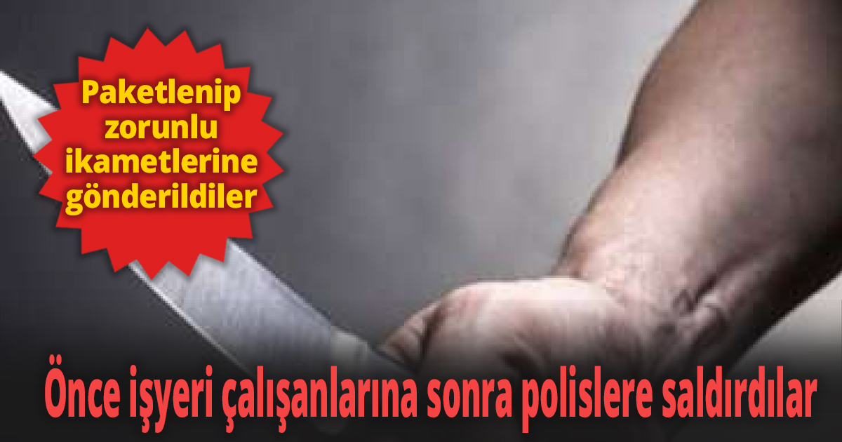 Önce işyeri çalışanlarına sonra polislere saldırdılar