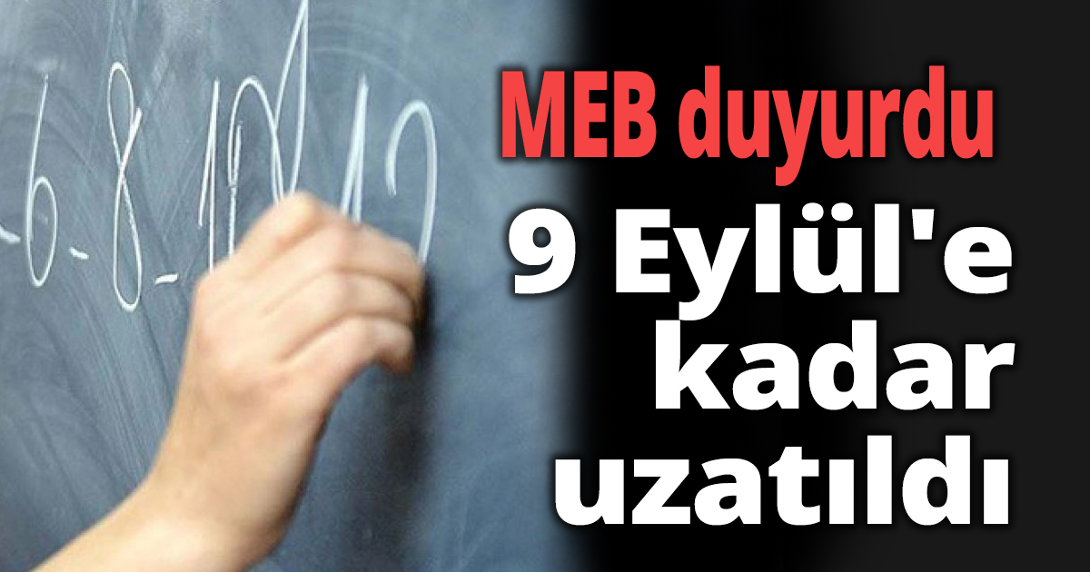 MEB duyurdu 
