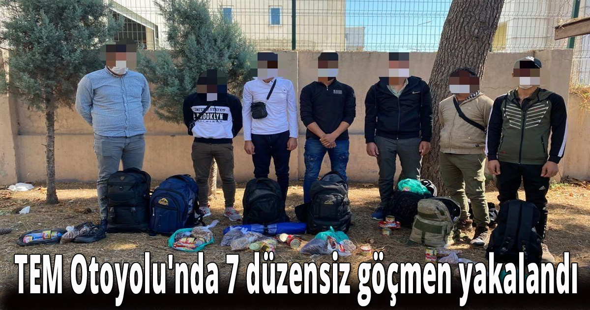 TEM Otoyolu'nda 7 düzensiz göçmen yakalandı