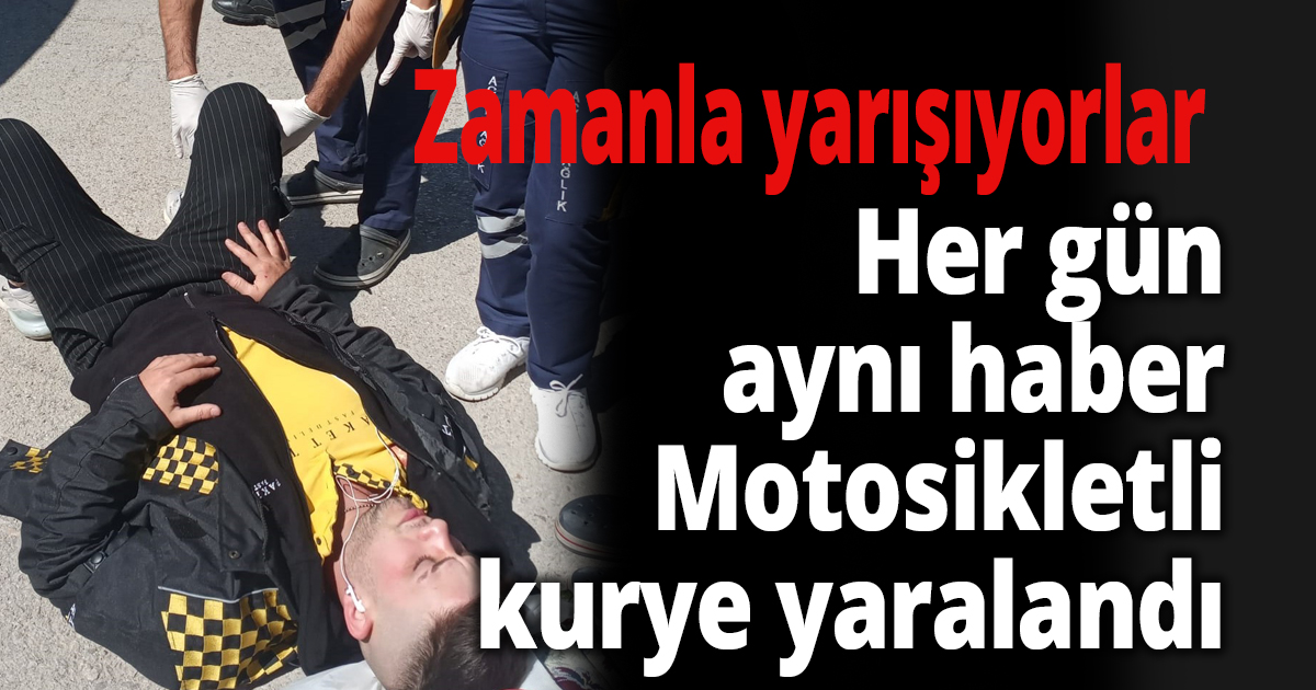 Otomobille çarpışan motosikletli kurye yaralandı