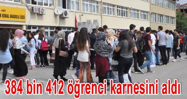 384 bin 412 öğrenci karnesini aldı 