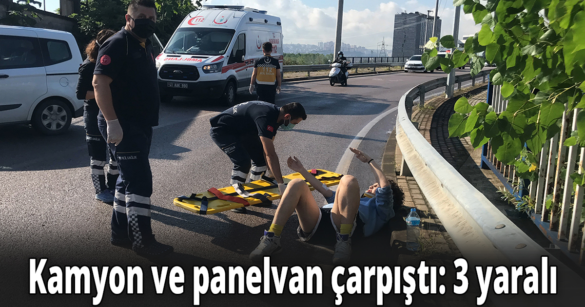 Kamyon ve panelvan çarpıştı