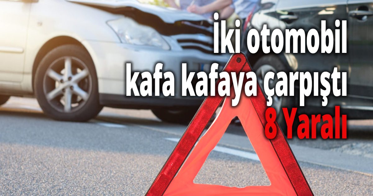  İki otomobil kafa kafaya çarpıştı