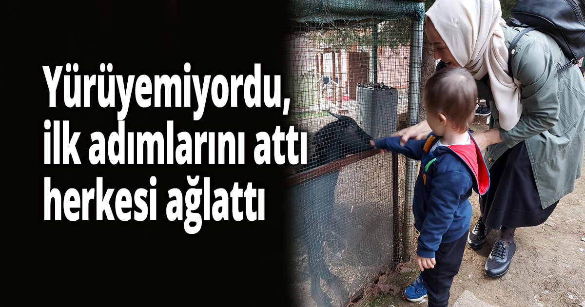 Yürüyemiyordu, ilk adımlarını attı herkesi ağlattı