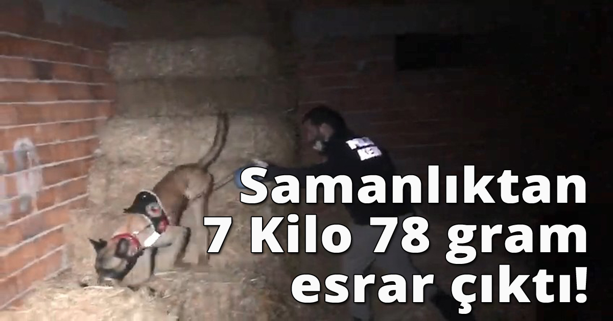 Evin Samanlığından 7 Kilo 78 gram esrar çıktı!
